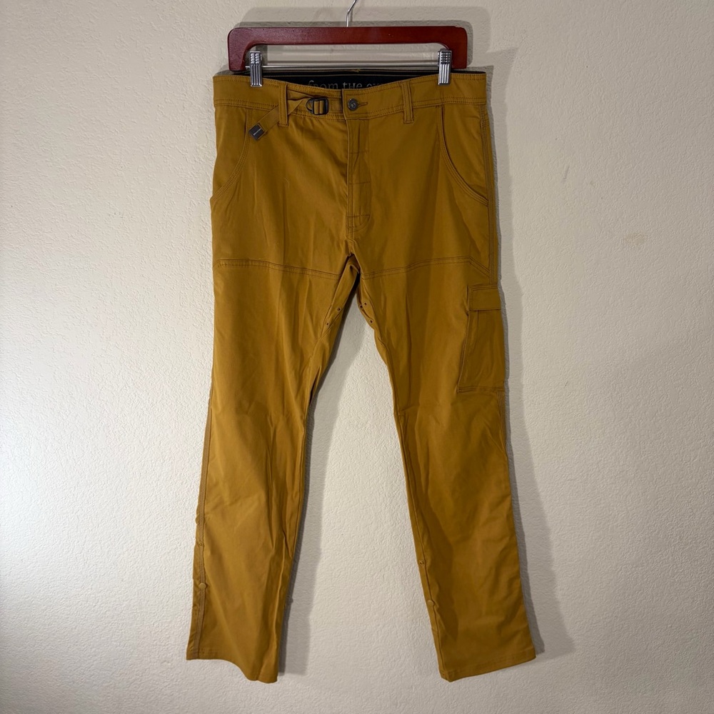 prAna Mens Stretch Zion Pants Sepia Straight Sz 32Wx32L UPF 50+ Outdoor Hiking